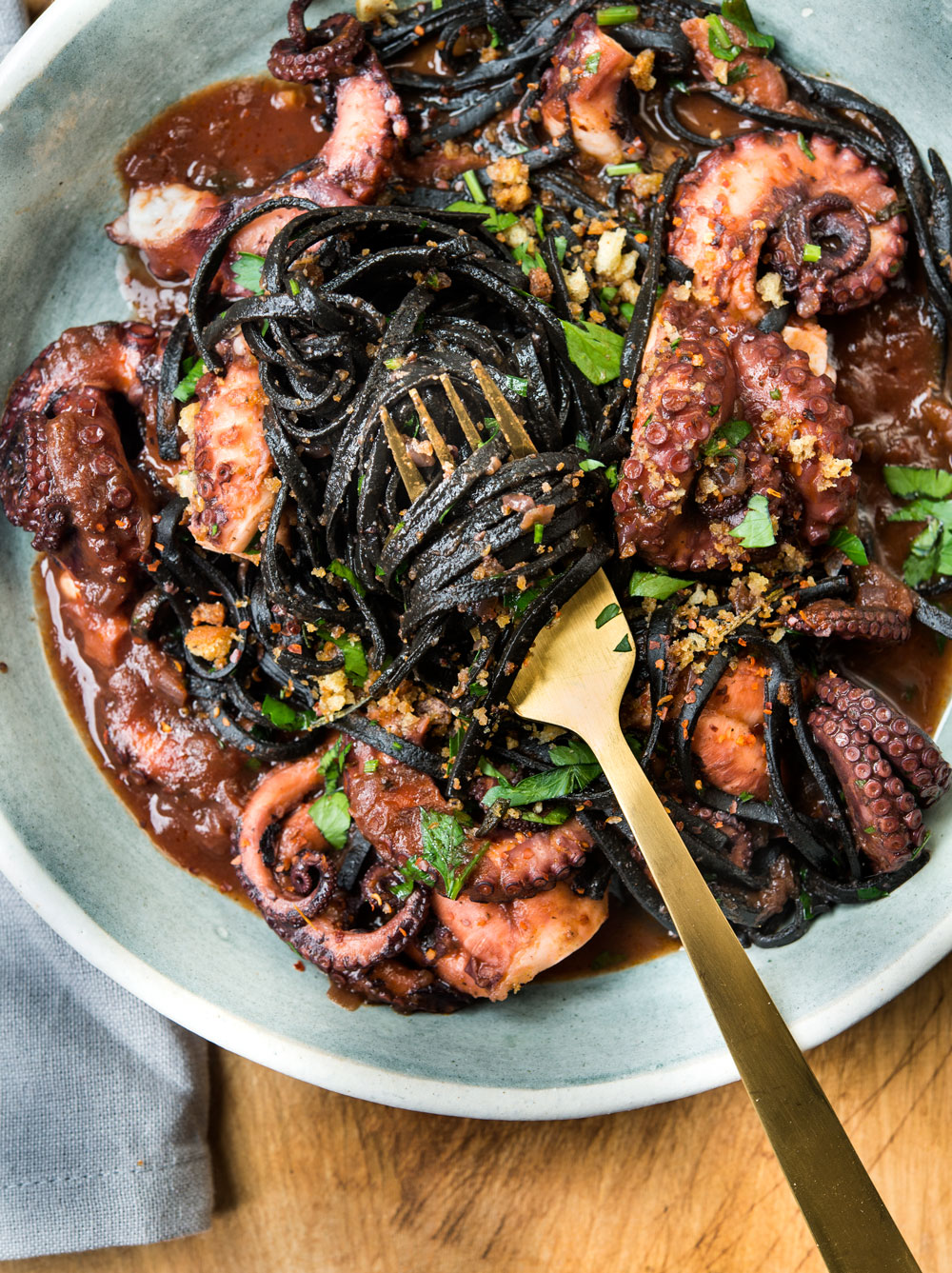 Pasta With Squid Ink Cuttlefish - Your Guardian Chef